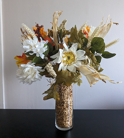 autumn flower arrangement by Daisy