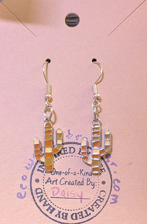 cactus yellow earrings